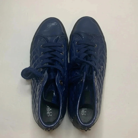 GEOX Quilted Hi Top Sneakers Cobalt Blue Size 9 Waterproof - Picture 9 of 14